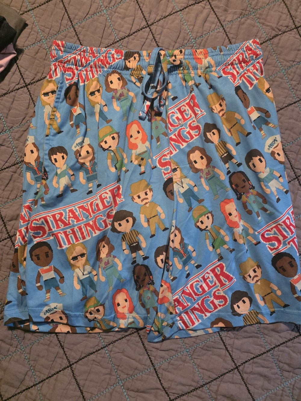 Stranger Things Men's Blue Graphic Lounge Shorts